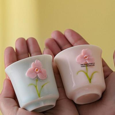 CHÉN TRÀ THỦ CÔNG HỌA TIẾT NỔI 3D